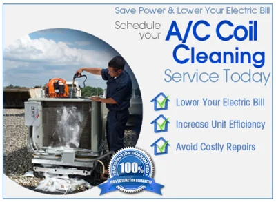 Air conditioning evaporator coil cleaning